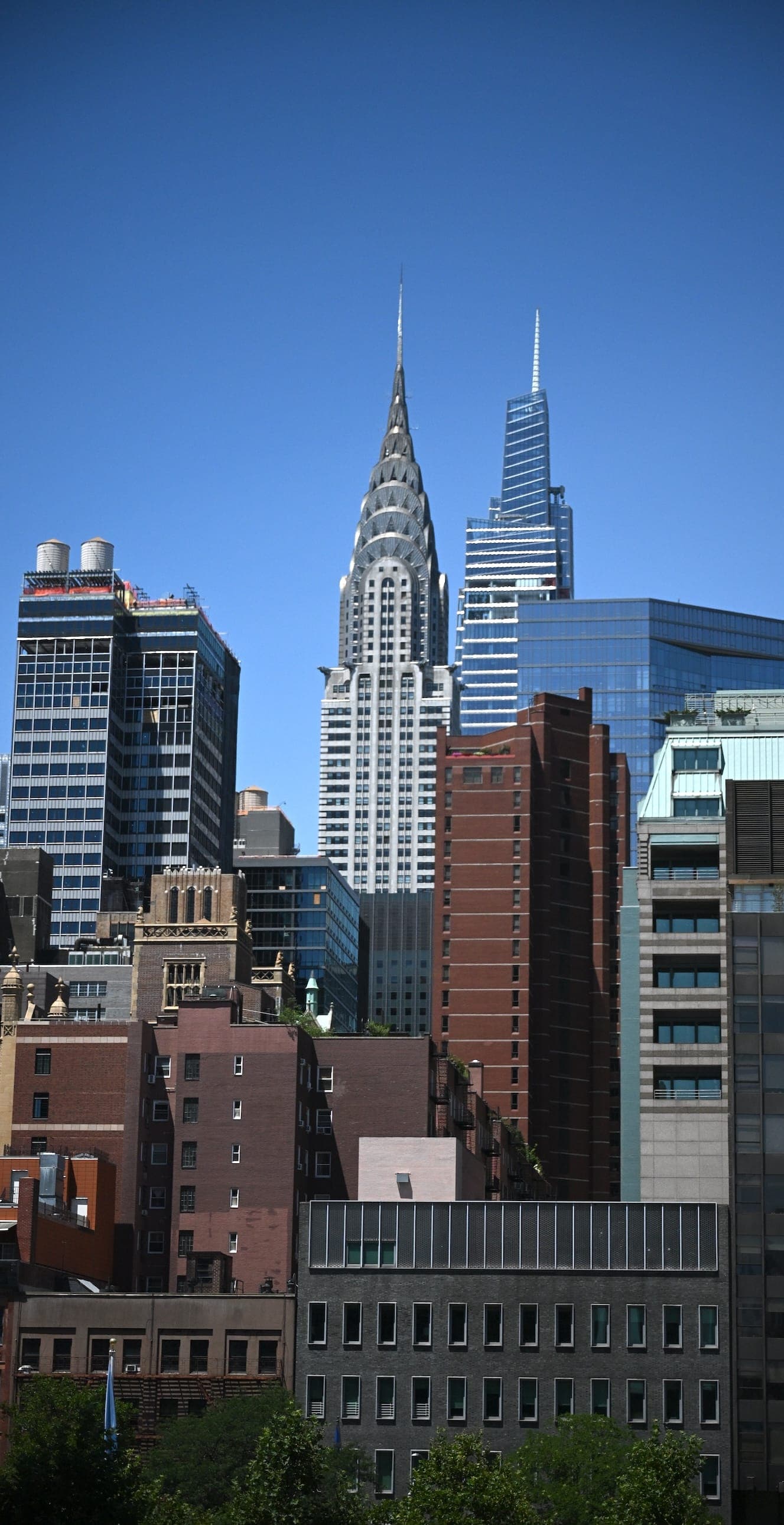The Chrysler Building rises among the Midtown Manhattan skyline.